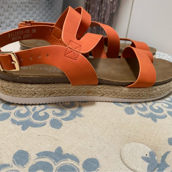 Patrizia by Spring Step "Kalissa" Orange Strappy Sandals Size 38 - Picture 6 of 9